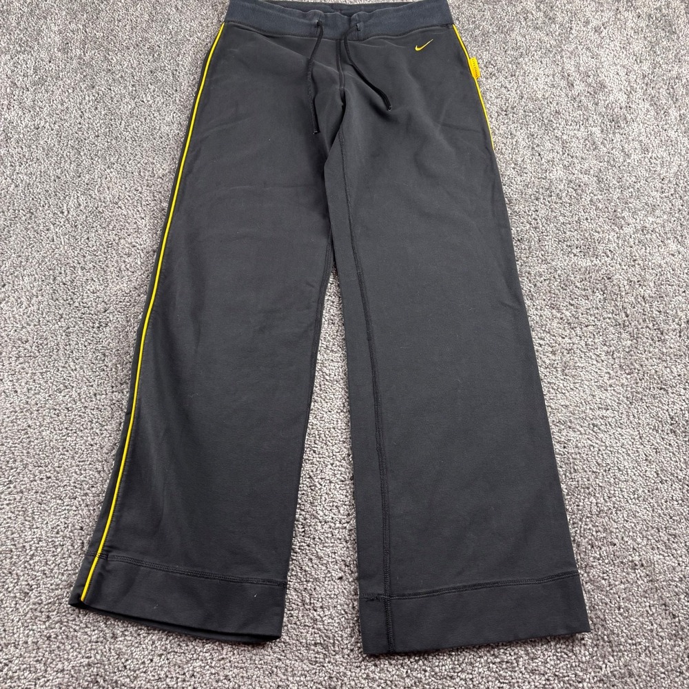 Nike Pants Women Medium Black Yellow Flared Athletic Pull On Live Strong Jogger